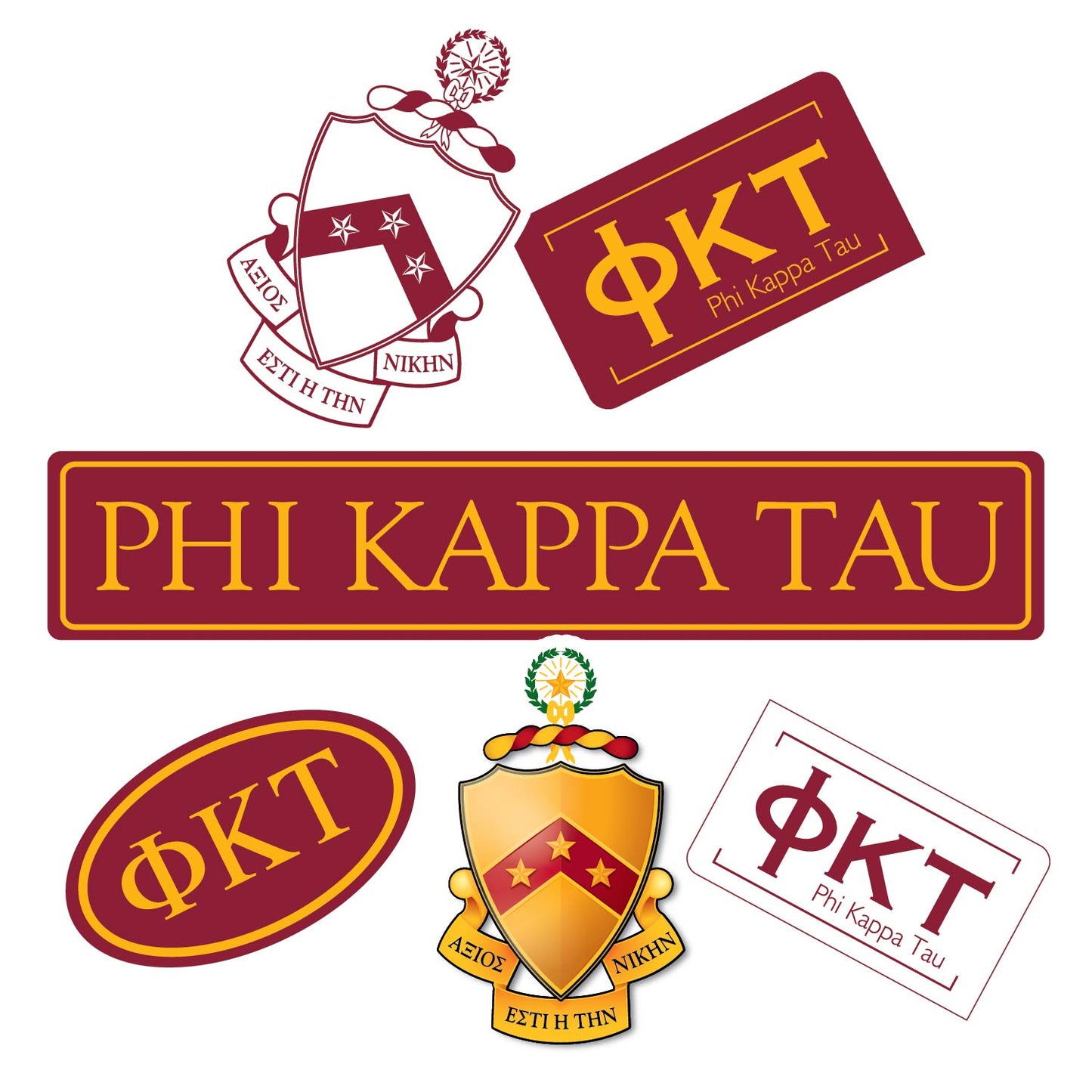 Phi Kappa Tau Fraternity Sticker Sheet- Brand Focus