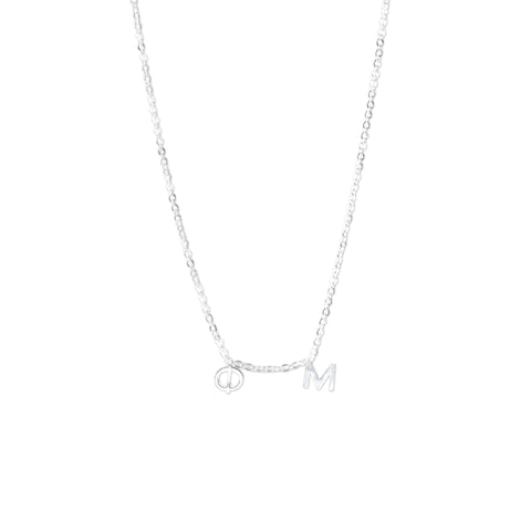 Phi Mu Silver Greek Letters Necklace