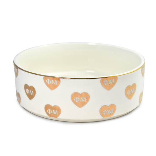 Phi Mu Pet Bowl- 6" Ceramic Bowl For Dogs and Cats