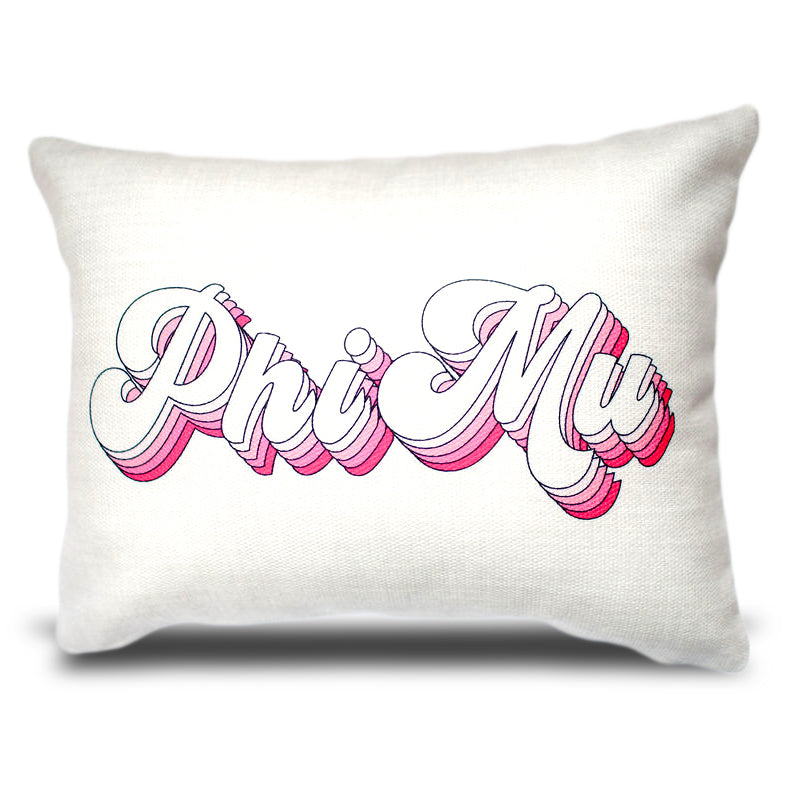 Phi Mu Retro Throw Pillow