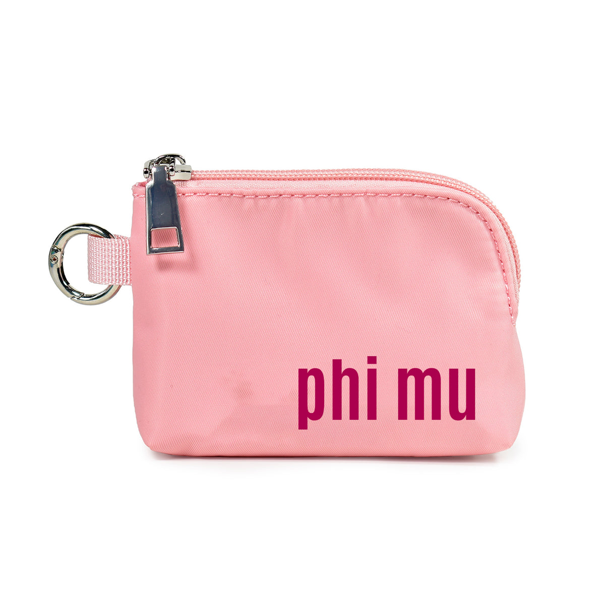 Phi Mu Zipper Wallet Pouch with Keyring