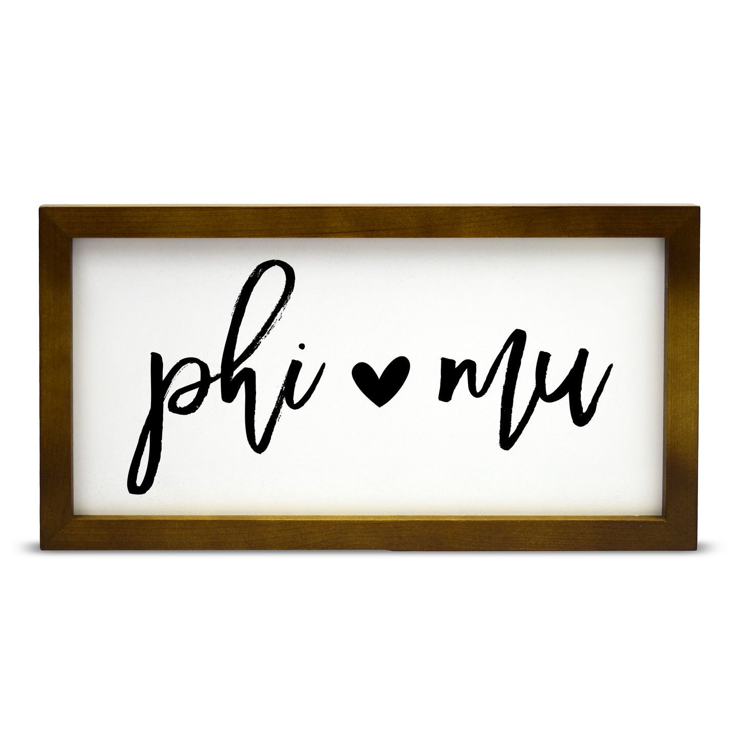 Phi Mu Script Wooden Sign
