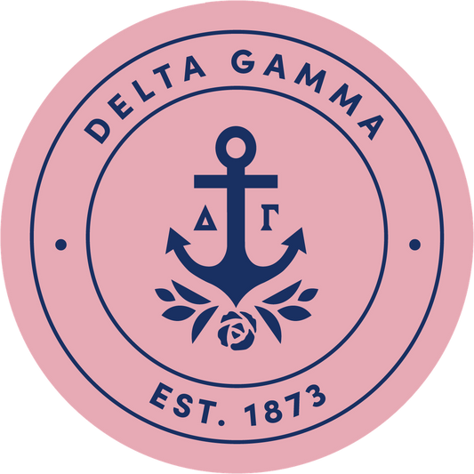 Delta Gamma Sorority Car Decal Sticker- Full Color Circle Logo