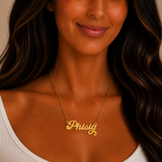 Phi Sigma Sigma Retro Design Necklace