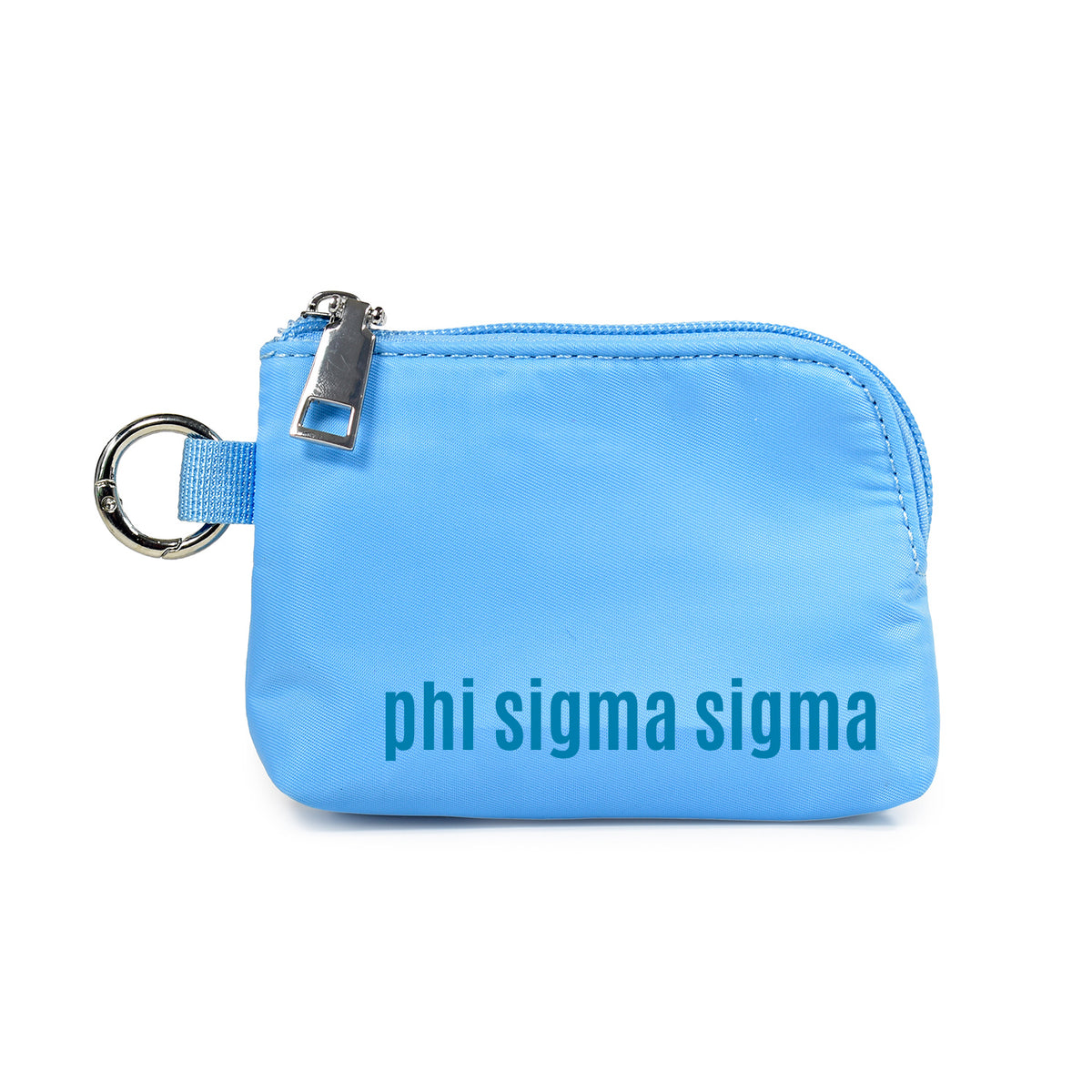 Phi Sigma Sigma Zipper Wallet Pouch with Keyring