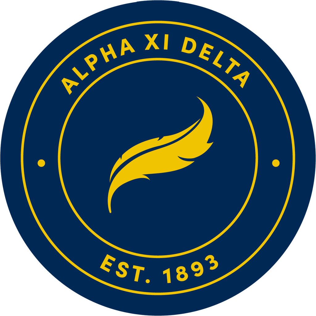 Alpha Xi Delta Sorority Car Decal Sticker- Full Color Circle Logo