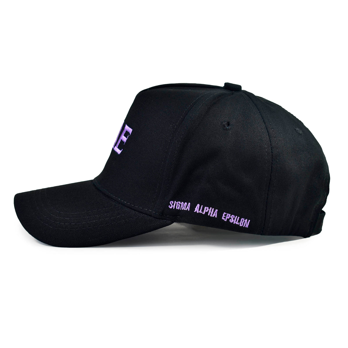 Sigma Alpha Epsilon Fraternity Baseball Cap- Brushed Cotton 5-Panel Black Hat