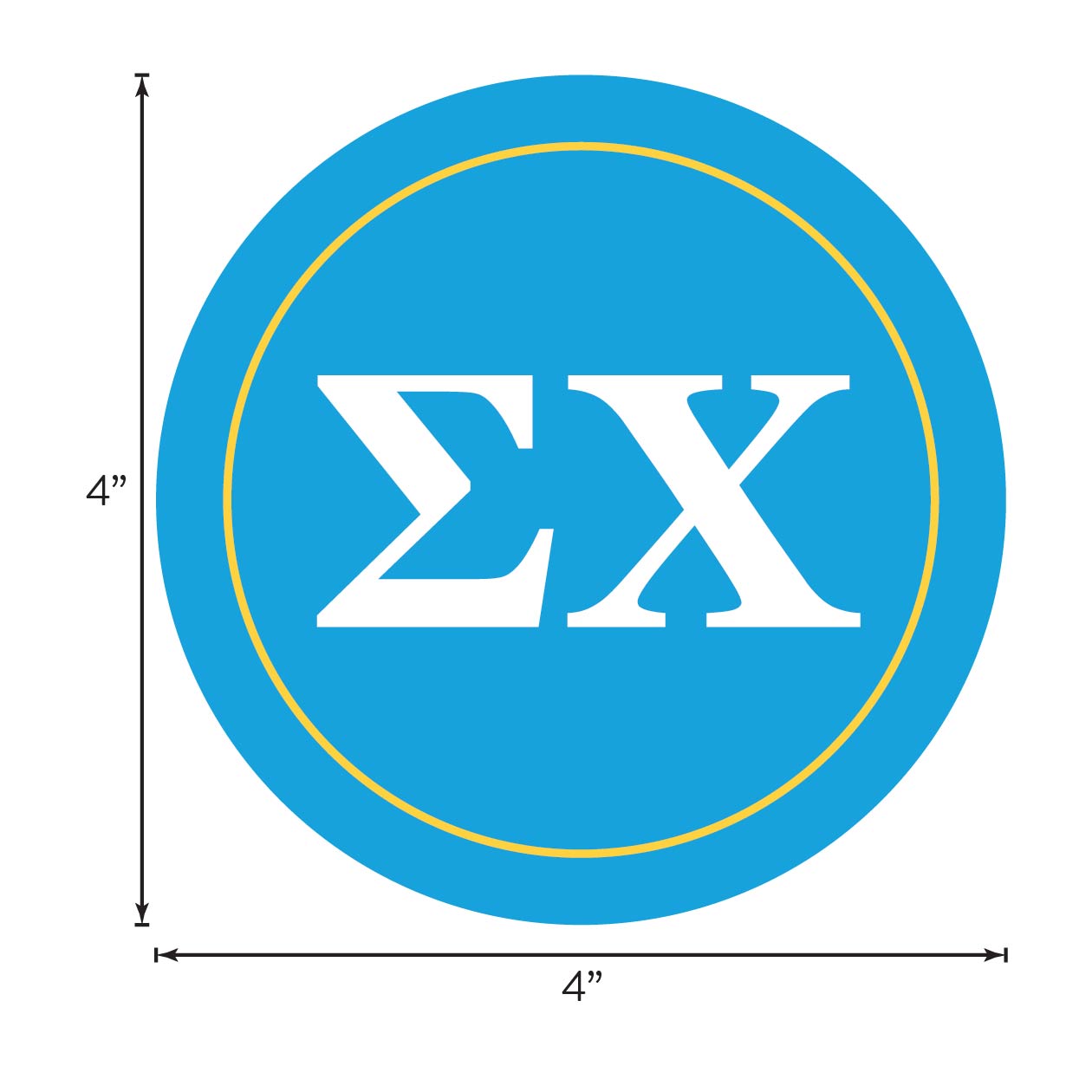 Sigma Chi Fraternity Car Decal Sticker- Full Color Circle Logo
