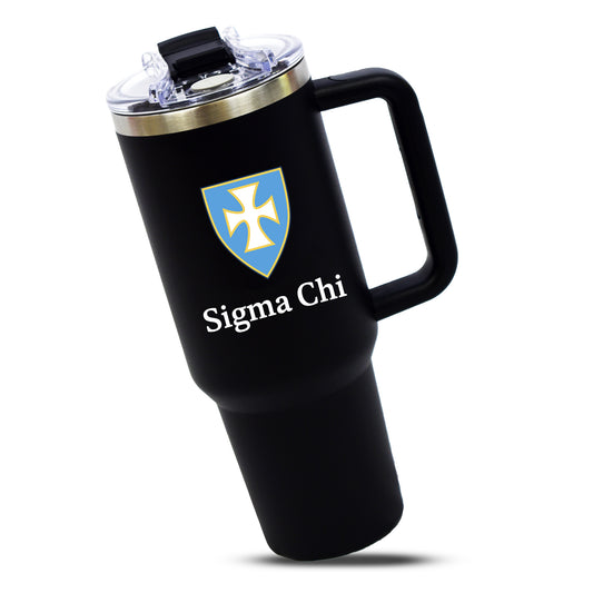 Sigma Chi Fraternity 40oz Stainless Steel Tumbler with Handle