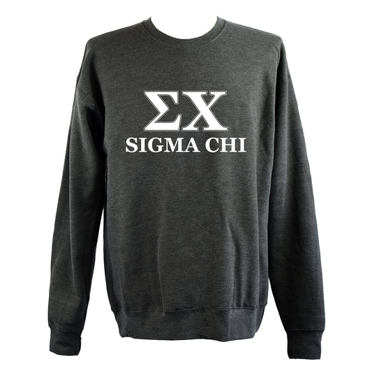 Sigma Chi Sweatshirt- Crewneck Fraternity Varsity Letters Design