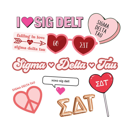 Sigma Delta Tau- Sticker Sheet- Love Theme