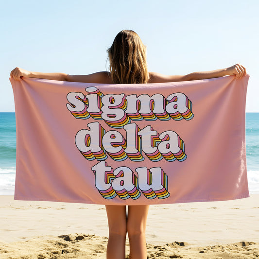 Sigma Delta Tau Plush Retro Beach Towel