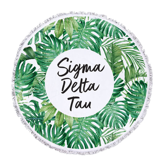 Sigma Delta Tau Palm Leaf Fringe Towel Blanket