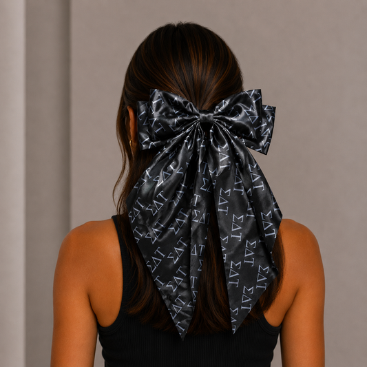 Sigma Delta Tau Greek Letters Hair Bow