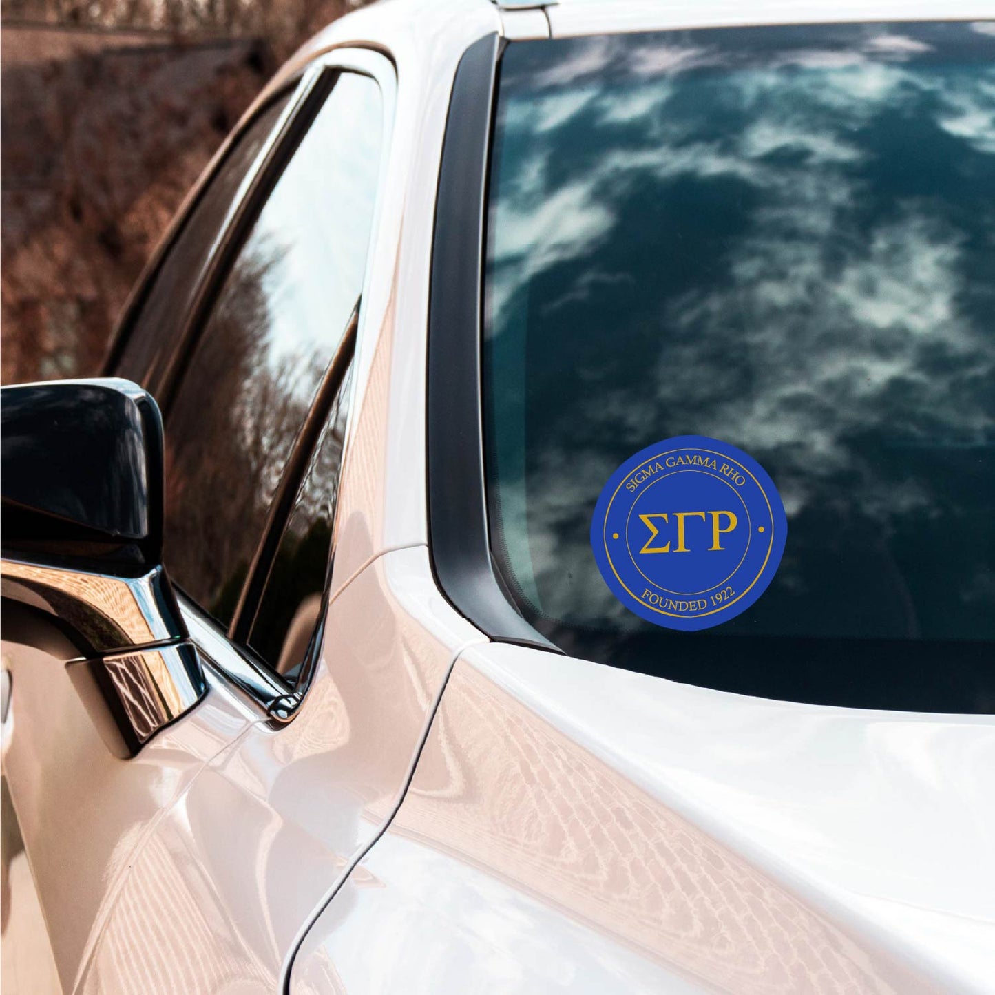 Sigma Gamma Rho Sorority Car Decal Sticker- Full Color Circle Logo