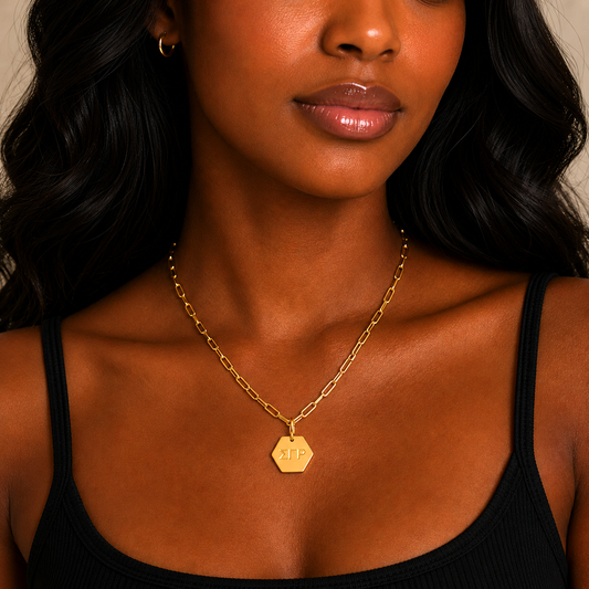Sigma Gamma Rho Sorority, Incorporated Pendant Paperclip Necklace with SGRho Greek Letters