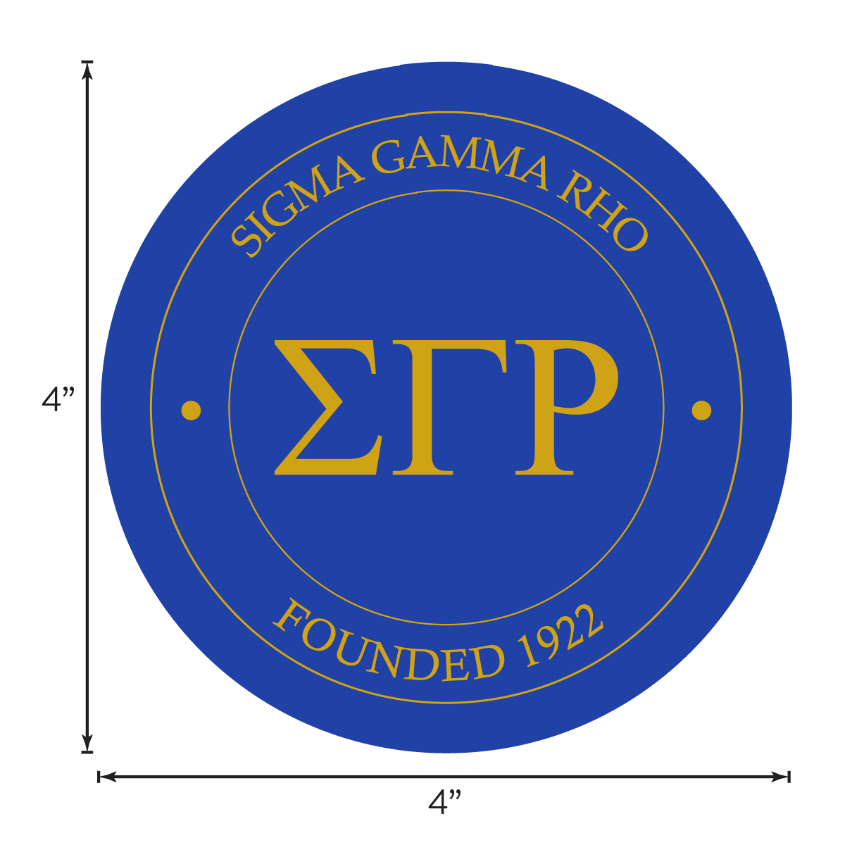 Sigma Gamma Rho Sorority Car Decal Sticker- Full Color Circle Logo