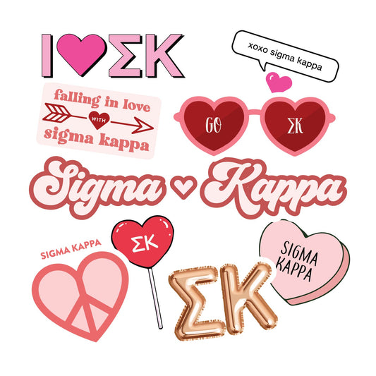Sigma Kappa- Sticker Sheet- Love Theme