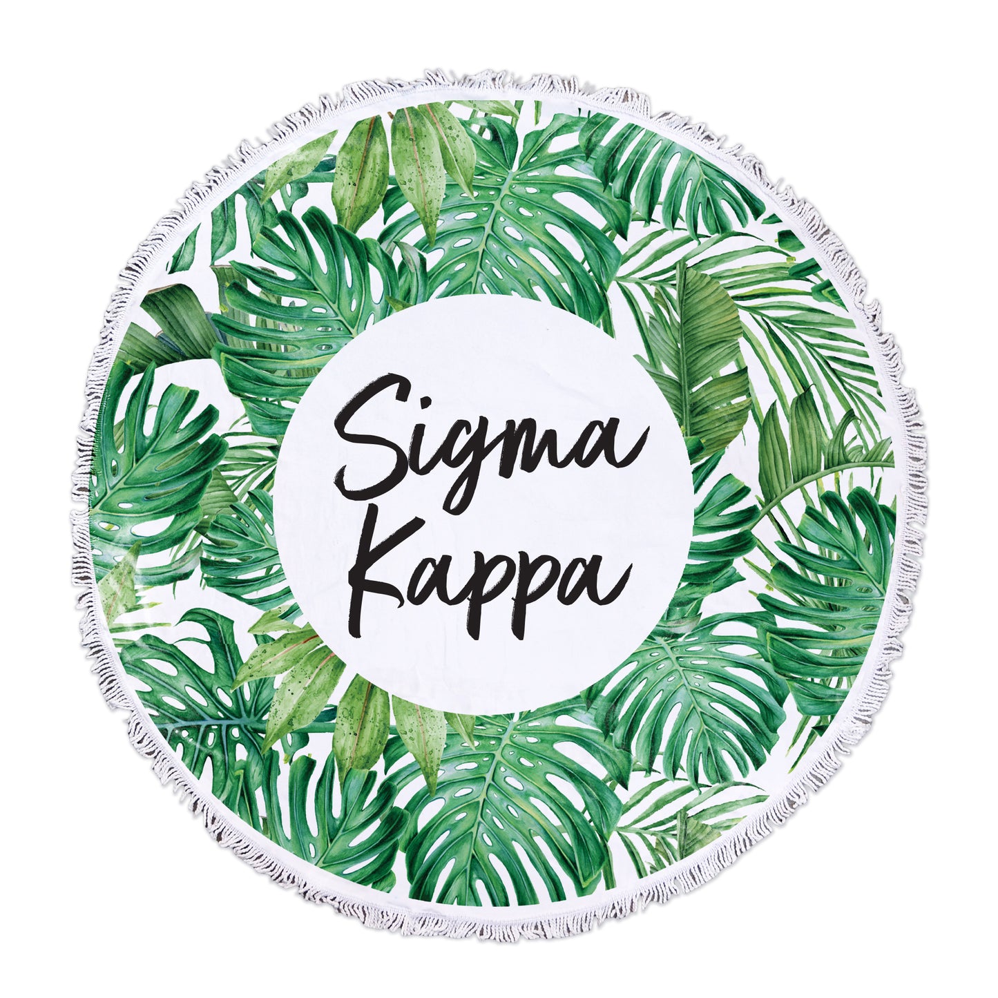 Sigma Kappa Palm Leaf Fringe Towel Blanket