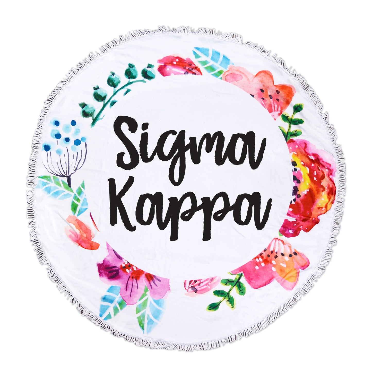 Sigma Kappa Floral Fringe Towel Blanket