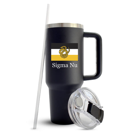 Sigma Nu Fraternity 40oz Stainless Steel Tumbler with Handle