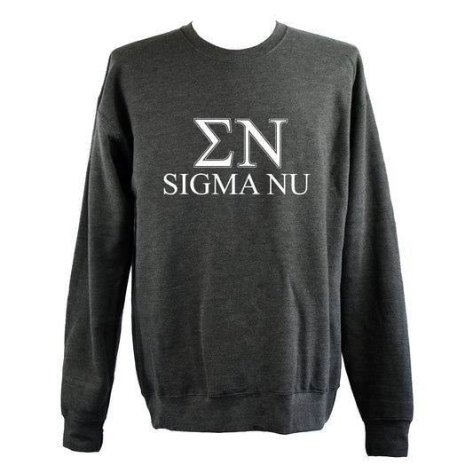 Sigma Nu Sweatshirt- Crewneck Fraternity Varsity Letters Design
