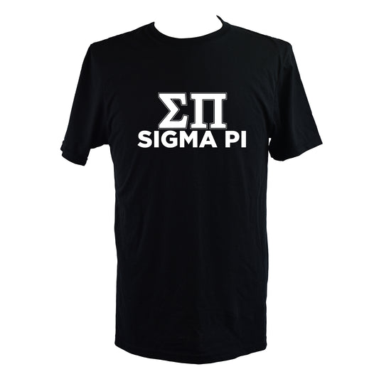 Sigma Pi Fraternity T-Shirt- Varsity Greek Letters Design