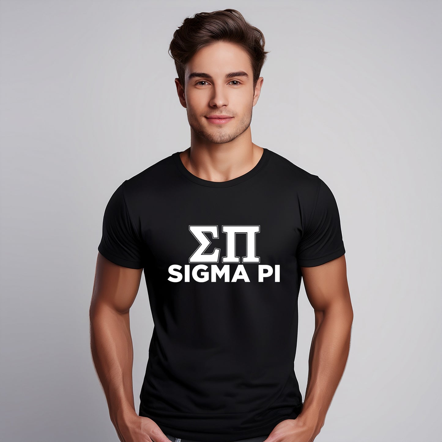 Sigma Pi Fraternity T-Shirt- Varsity Greek Letters Design