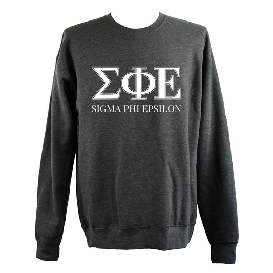 Sigma Phi Epsilon Sweatshirt- Crewneck Fraternity Varsity Letters Design