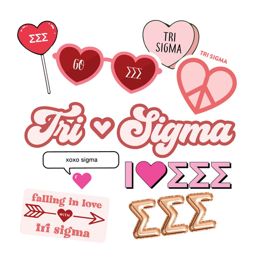 Sigma Sigma Sigma- Sticker Sheet- Love Theme