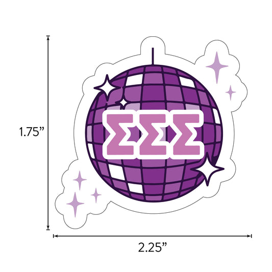 Tri Sigma Sticker Sheet - Western Disco Design