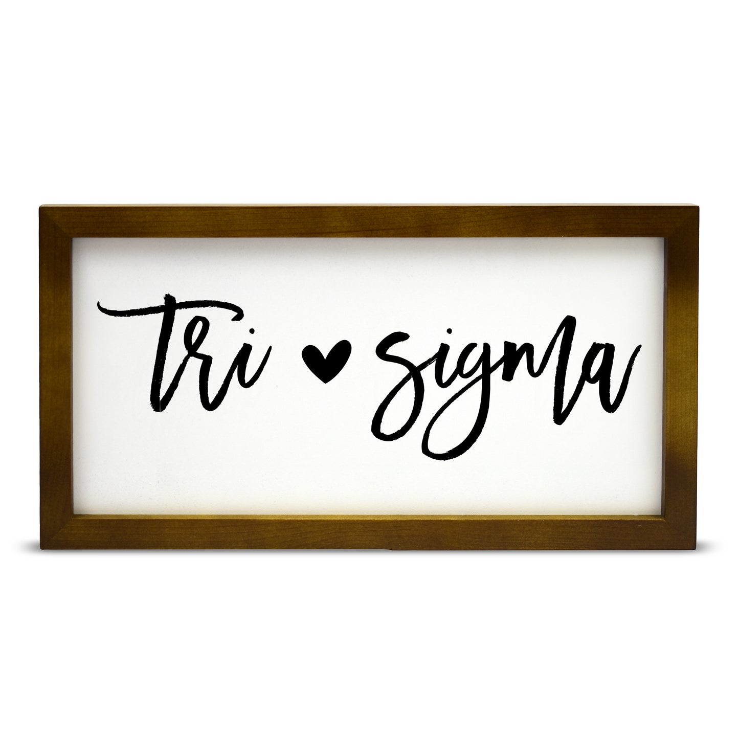 Sigma Sigma Sigma Script Wooden Sign