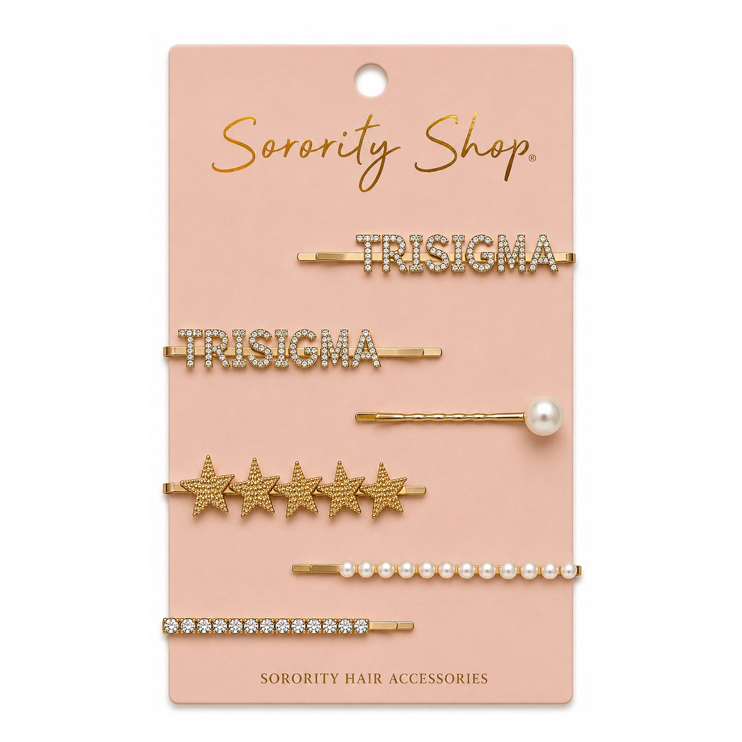 Sigma Sigma Sigma Sorority Hair Clips