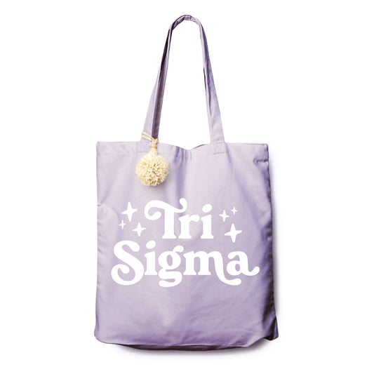 Sigma Sigma Sigma Retro Pom Pom Tote Bag