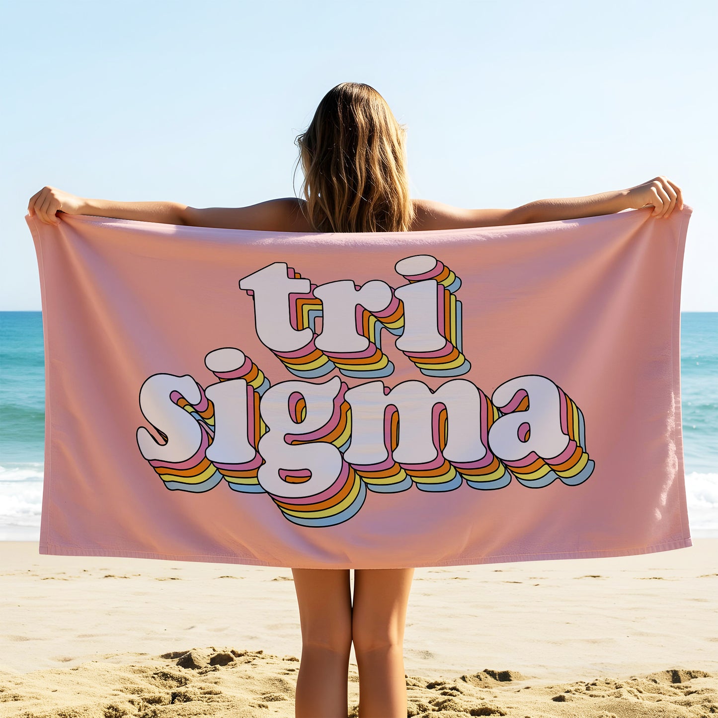 Sigma Sigma Sigma Plush Retro Beach Towel
