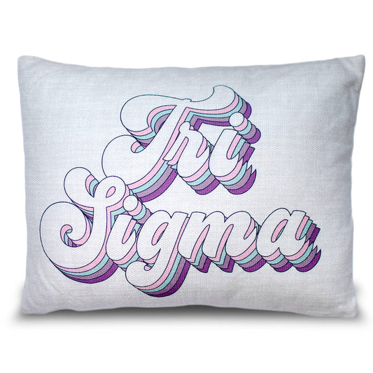 Sigma Sigma Sigma Retro Throw Pillow
