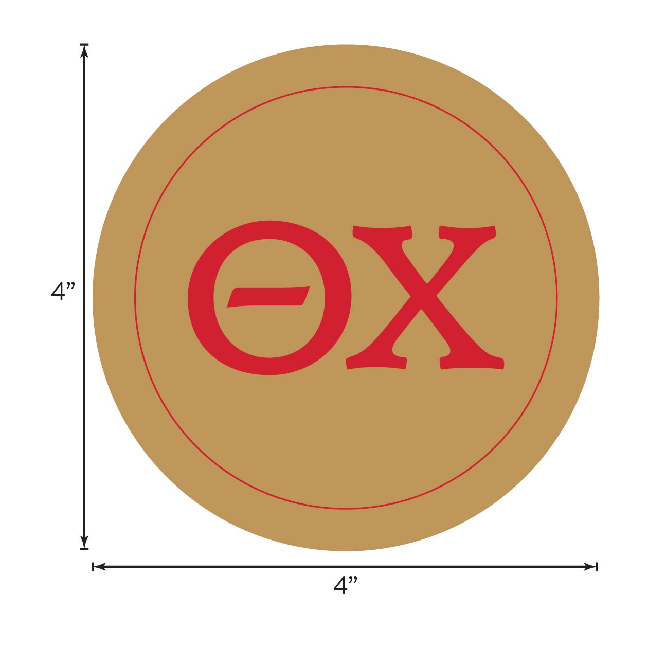Theta Chi Fraternity Car Decal Sticker- Full Color Circle Logo