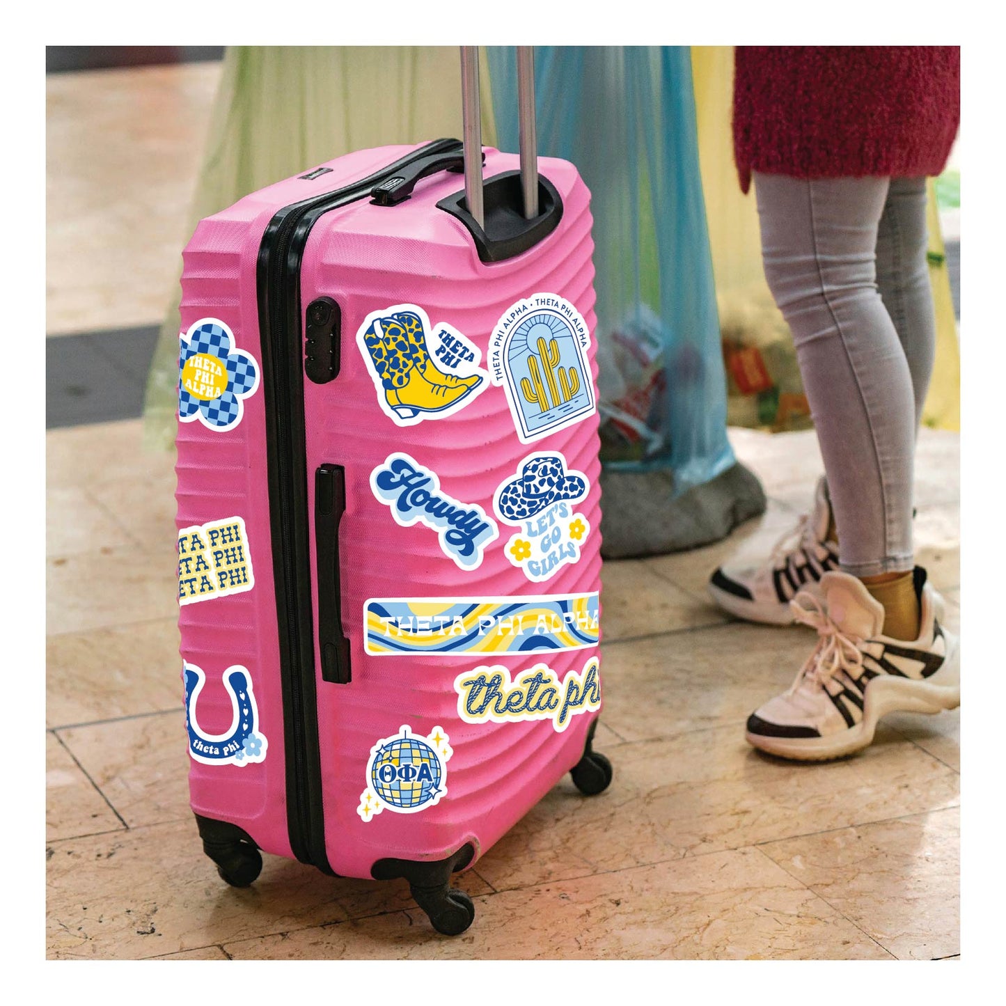 Theta Phi Alpha Sticker Sheet - Western Disco Design