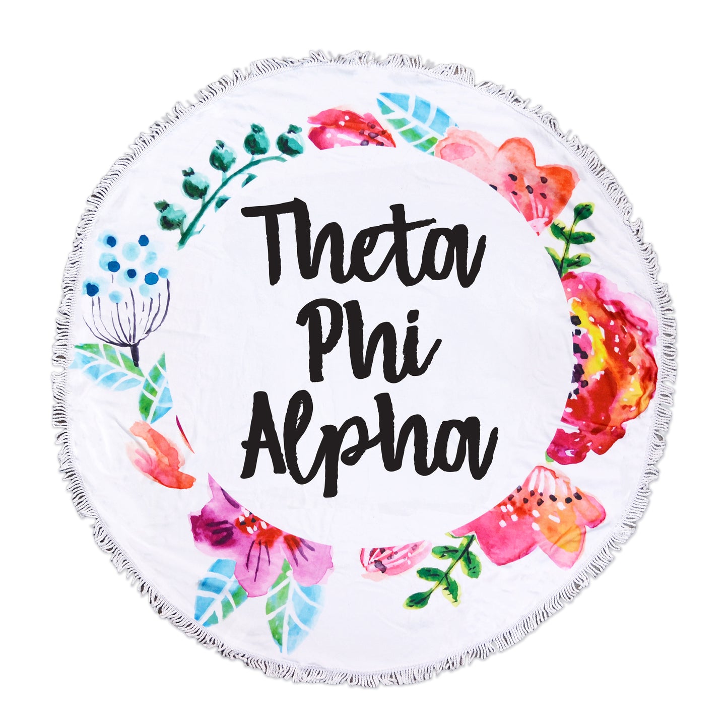 Theta Phi Alpha Towel - Floral Fringe Towel