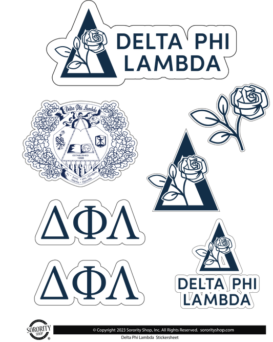 Delta Phi Lambda Sorority Sticker Sheet- Brand Focus