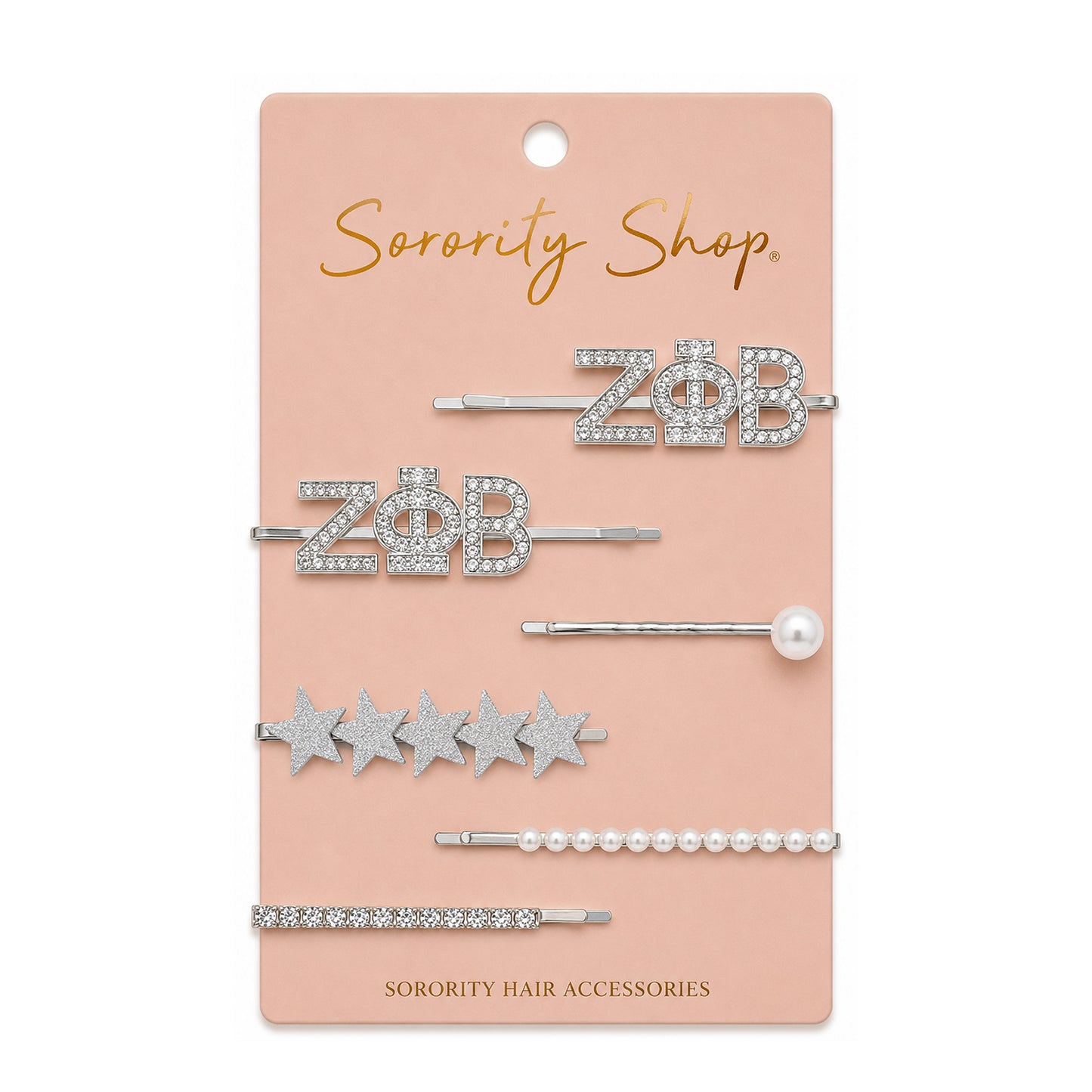Zeta Phi Beta Sorority Hair Clips