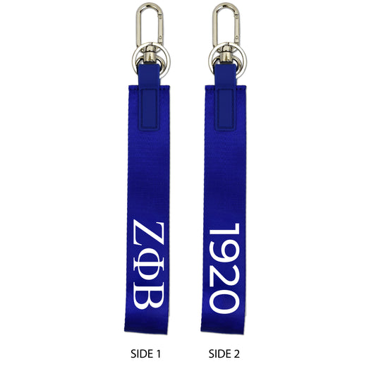 Zeta Phi Beta Keychain- Hands-Free Wristlet Lanyard Style