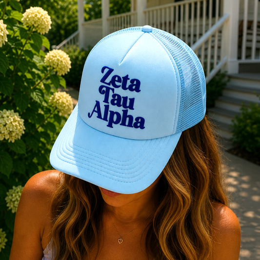 Zeta Tau Alpha Baseball Cap, Mesh Trucker-Style Hat