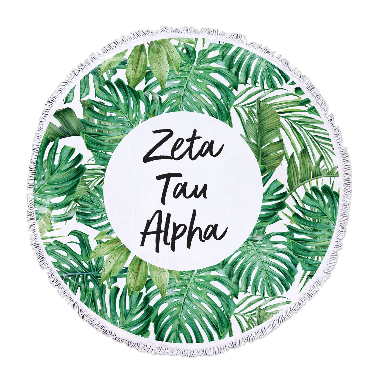 Zeta Tau Alpha Palm Leaf Fringe Towel Blanket