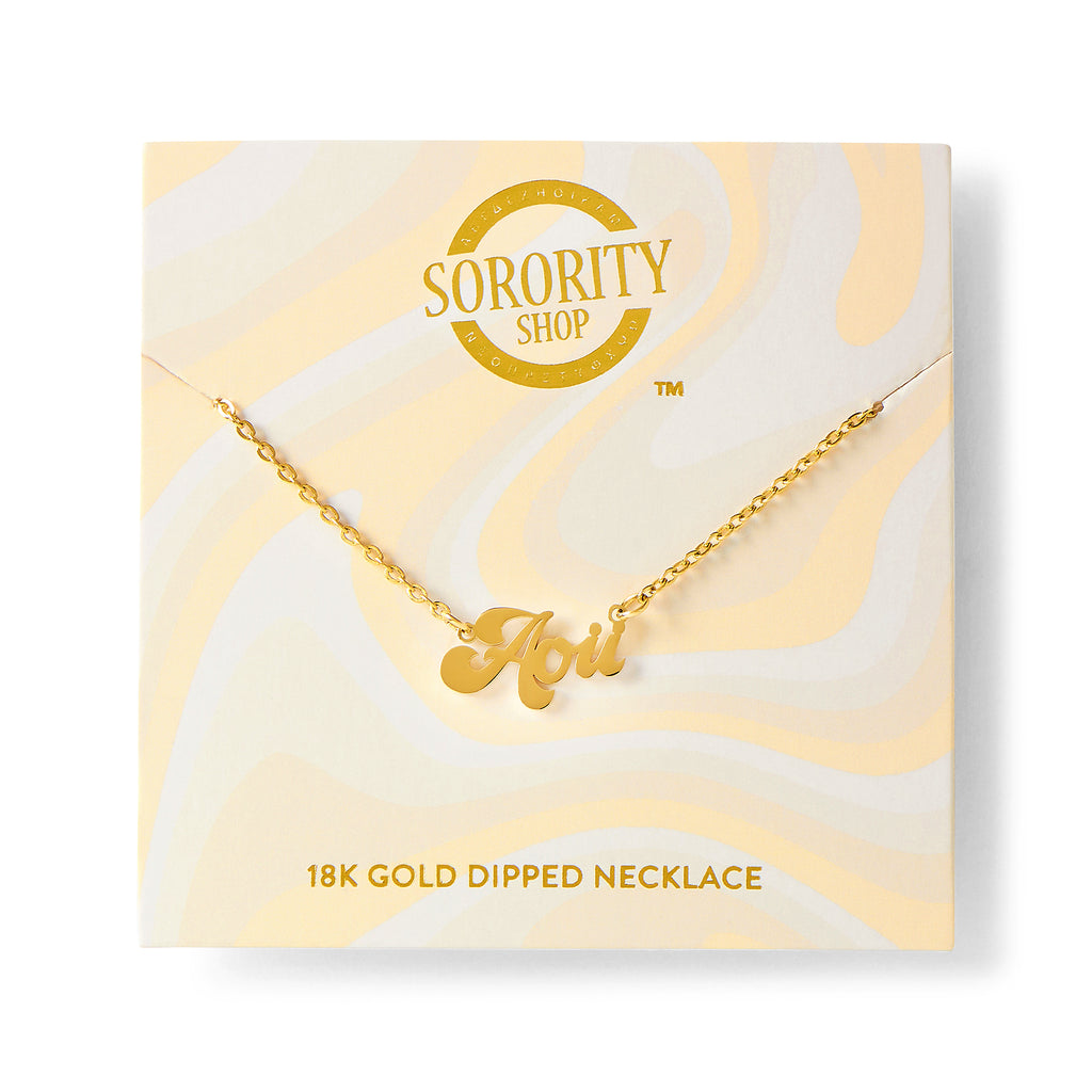 Alpha Omicron Pi Retro Design Necklace