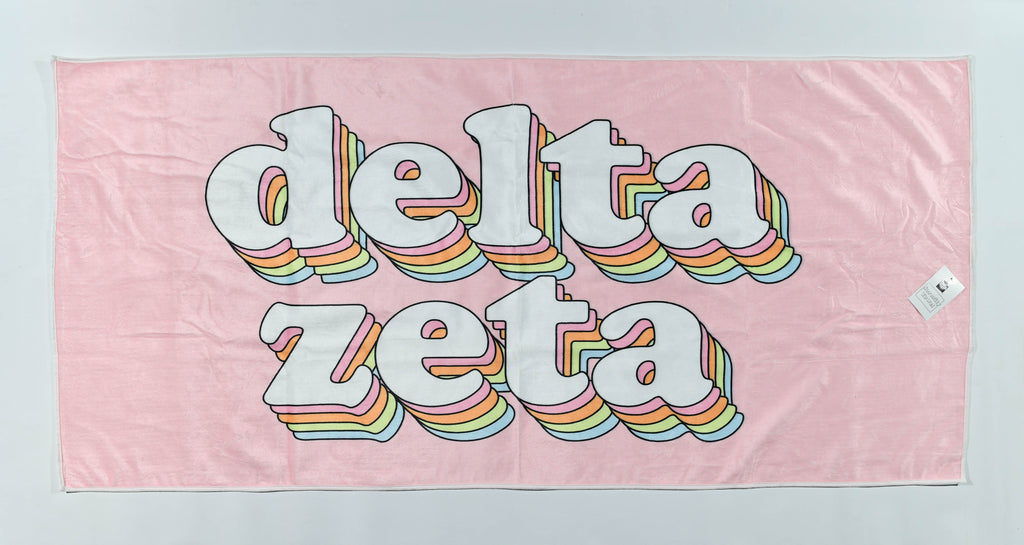 Delta Zeta Plush Retro Beach Towel