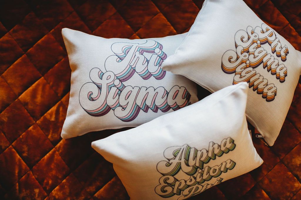 Sigma Sigma Sigma Retro Throw Pillow