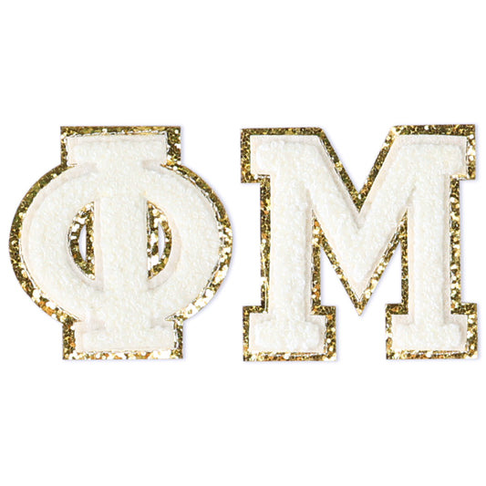 Phi Mu Chenille Stickers - PM Greek Letter Stickers