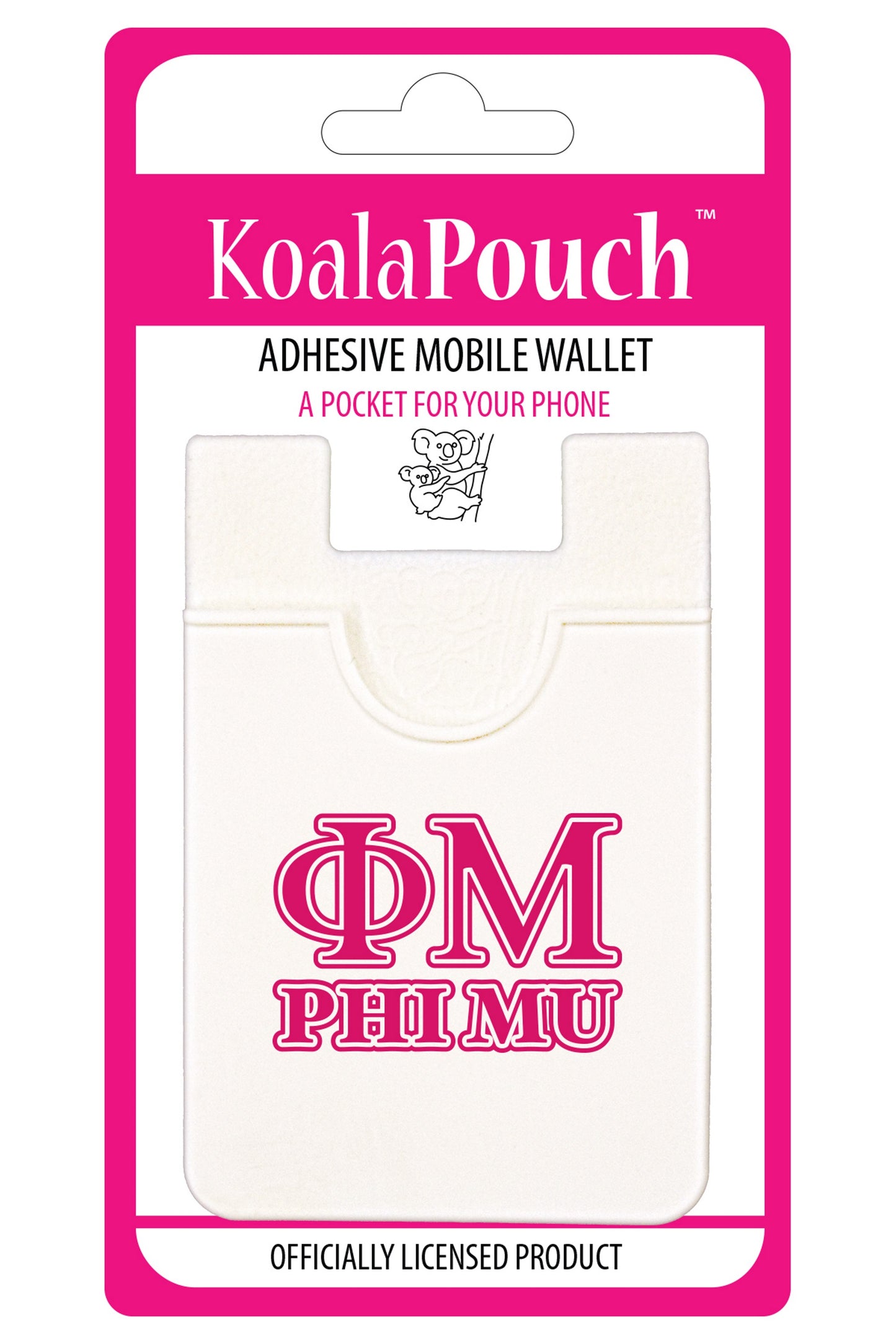 Phi Mu Koala Pouch - Greek Letters Design - Phone Wallet
