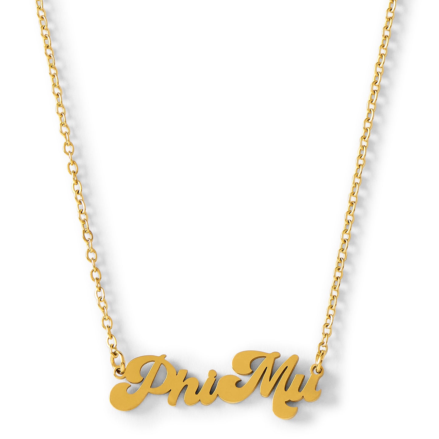 Phi Mu Retro Design Necklace
